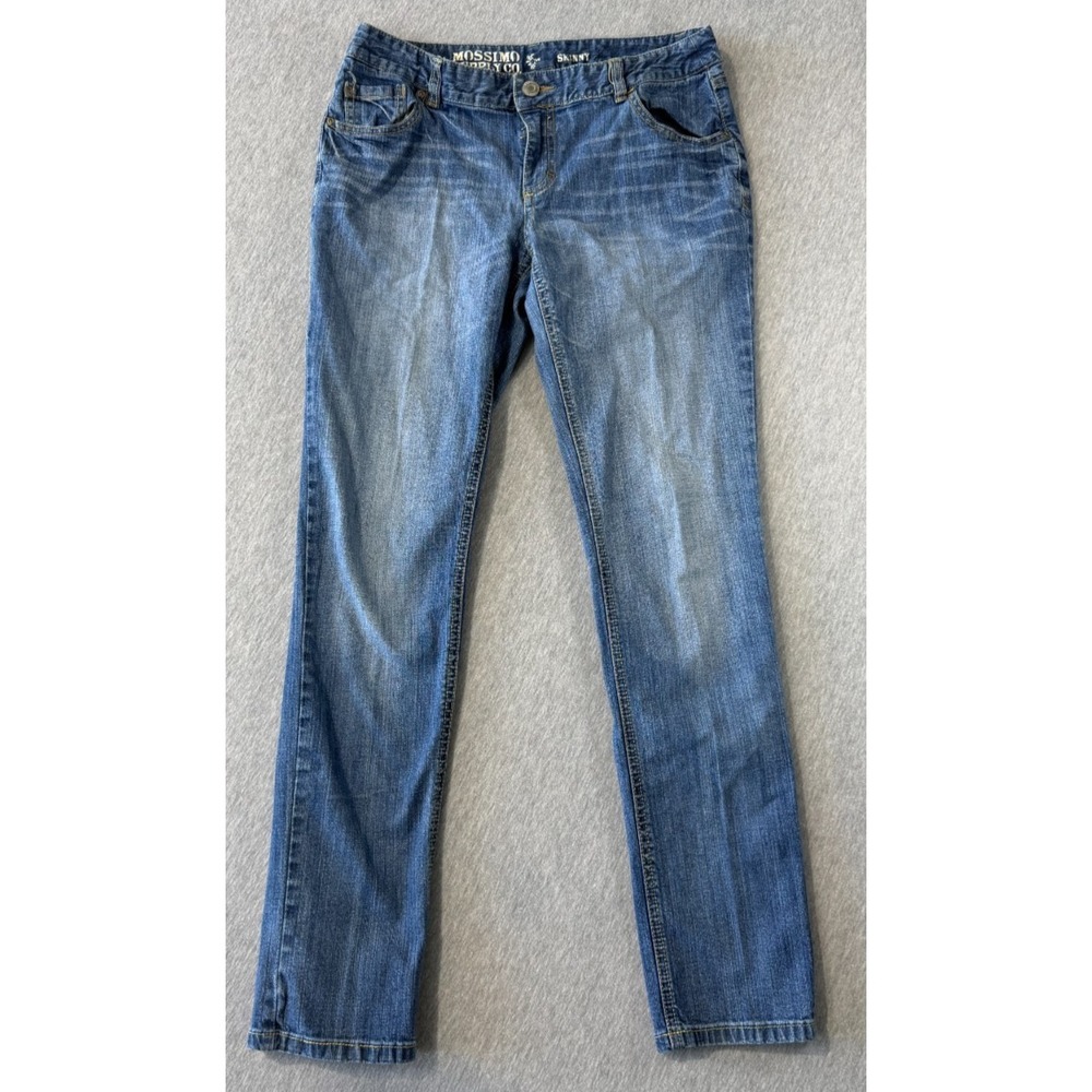 Mossimo Supply Co. Jeans Women 11 Blue Denim Cotton Medium Wash Faded Skinny Leg